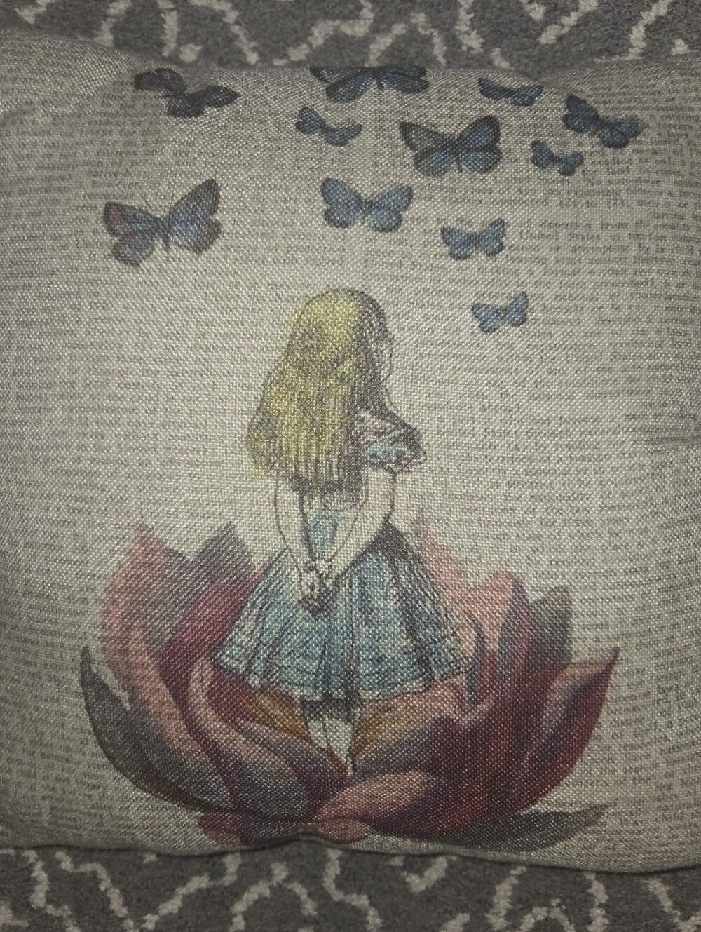 Alice in Flower Garden Decorative Pillow Cover & Pillow Insert